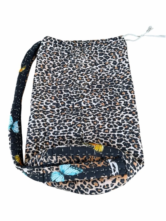 Johnny Was Quilted Single-Strap Duffle Sling Boho Travel Bag Leopard Butterfly main image 11